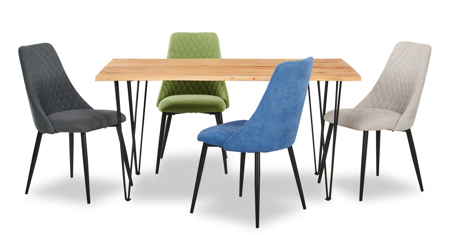 Miya Dining Table with Live Edge, Acacia Wood, Metal, 60"W - Natural | Table de salle à manger Miya de 60 po (L) en acacia et métal avec bordures Live Edge - naturelle