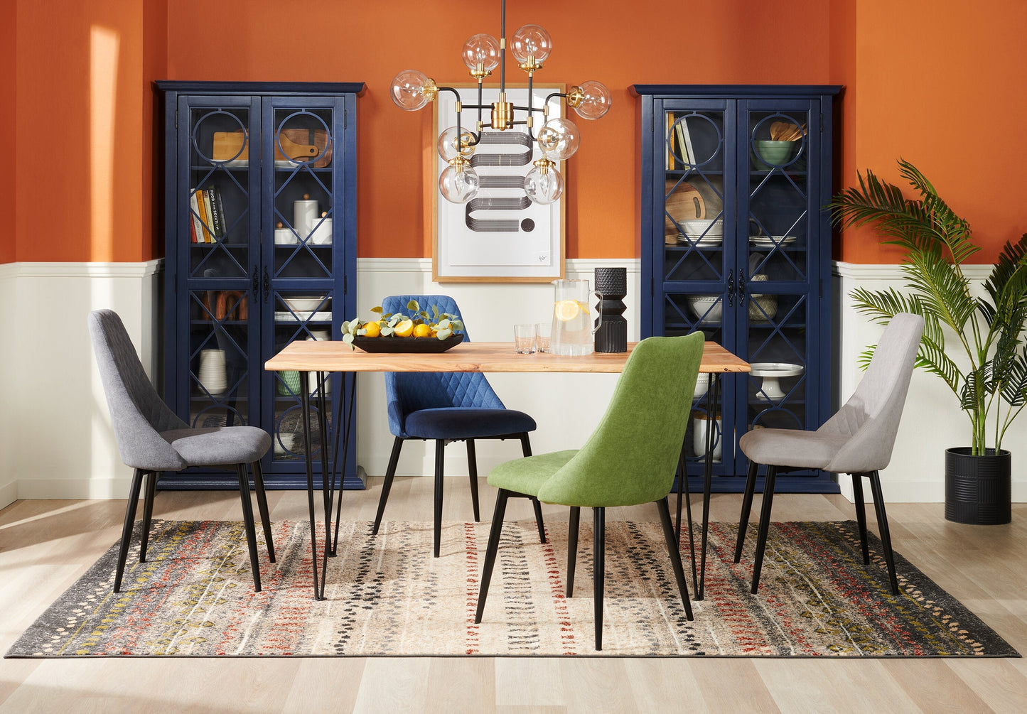 Miya Dining Table with Live Edge, Acacia Wood, Metal, 60"W - Natural | Table de salle à manger Miya de 60 po (L) en acacia et métal avec bordures Live Edge - naturelle