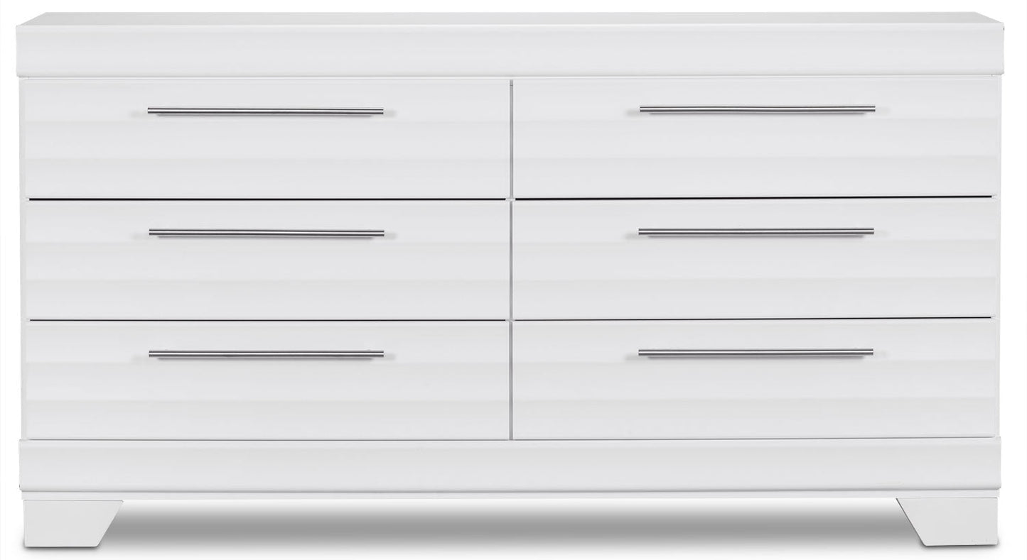 Olivia Bedroom 6-Drawer Dresser, 61.3"W x 32.8"H, Made in Canada - White | Commode Olivia de 61,3 po (L) x 32,8 po (H) à 6 tiroirs pour la chambre à coucher, fabriquée au Canada - blanche