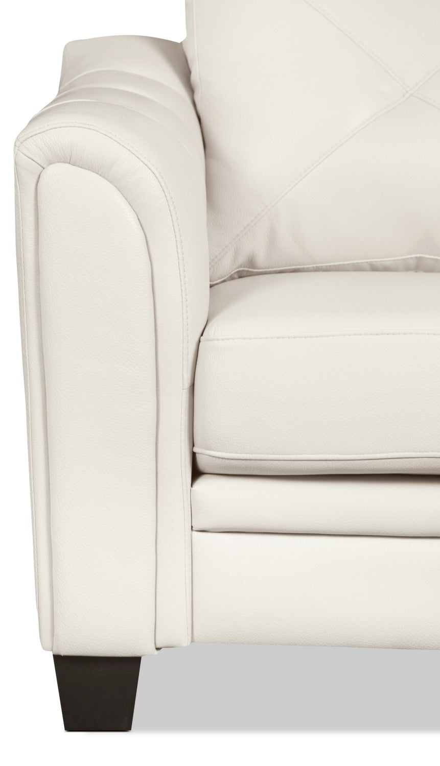 Andi 84" Leather-Look Fabric Sofa with Button Tufting - Beige | Sofa Andi de 84 po en tissu d’apparence cuir avec capitonnage - beige