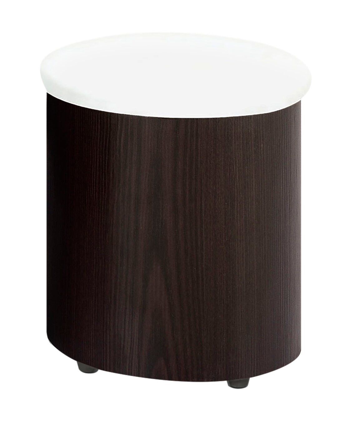 Savon 52.5" Modern S-shaped 3-Pack Coffee + 2 Ottomans with Storage and Shelf - Dark Walnut Wood and Chrome |Ensemble 3 articles modernes en forme de S Savon de 52,5 po (table à café et 2 poufs) avec rangement et tablette - bois noyer foncé et chrome