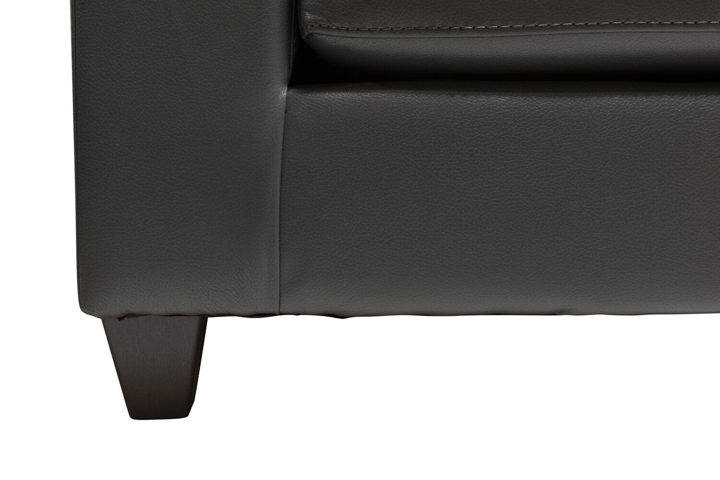 Made in Canada Addison 86" Leather-Look Fabric Sofa with Tufted Back Cushion - Grey | Sofa Addison de 86 po fabriqué au Canada en tissu d’apparence cuir avec coussin de dossier capitonné - gris