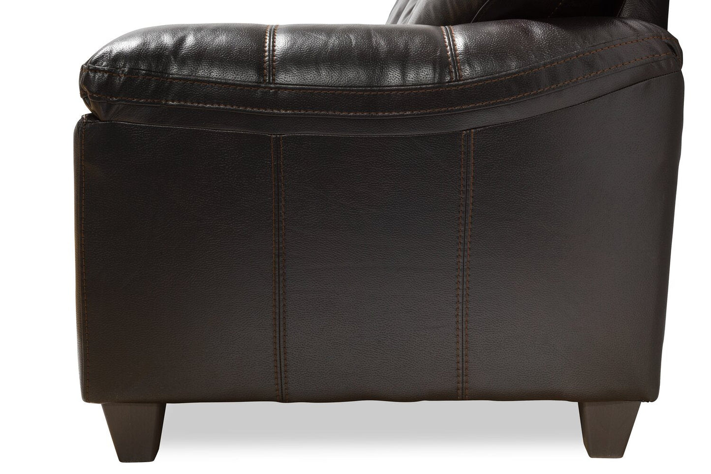 Made in Canada Addison 86" Leather-Look Fabric Sofa with Removable Seat Cushion and Tufting - Blackberry Black | Sofa Addison de 86 po fabriqué au Canada en tissu d’apparence cuir avec coussin de siège amovible et capitonnage - noir mûre