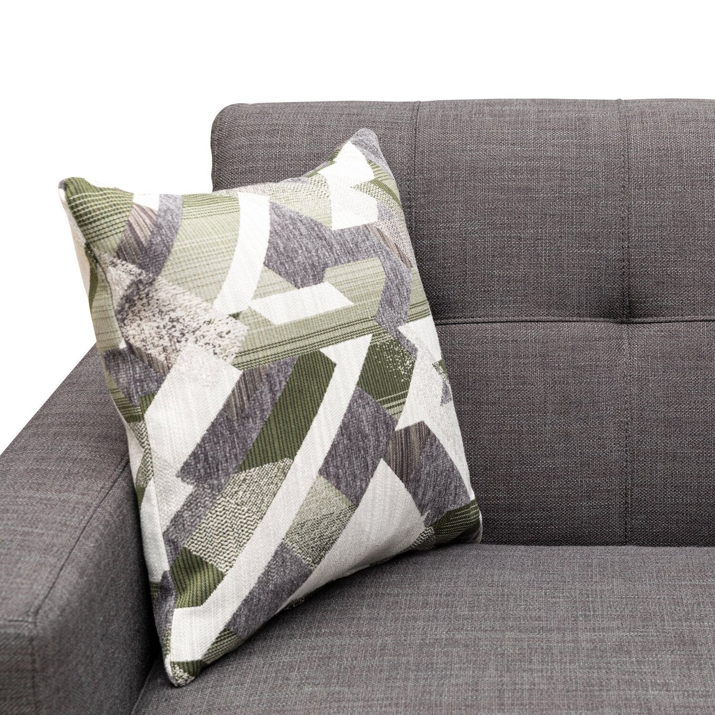 Kort & Co. Freeman 80” Linen-Look Fabric Condo Size Sofa with Wood Legs - Charcoal Grey | Sofa Freeman de Kort & Co. de 80 po de format condo en tissu d’apparence lin avec base et pattes en bois - gris anthracite