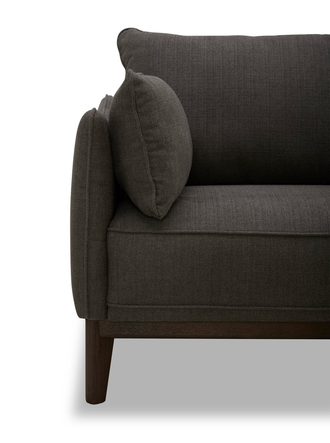 Cindy Crawford Home Gena 78.7" Linen-Look Fabric Condo Size Sofa with Removable Back Cushions - Charcoal Grey | Sofa Gena de Cindy Crawford Home de 78,7 po de format condo en tissu d’apparence lin avec coussins de dossier amovibles - gris anthracite
