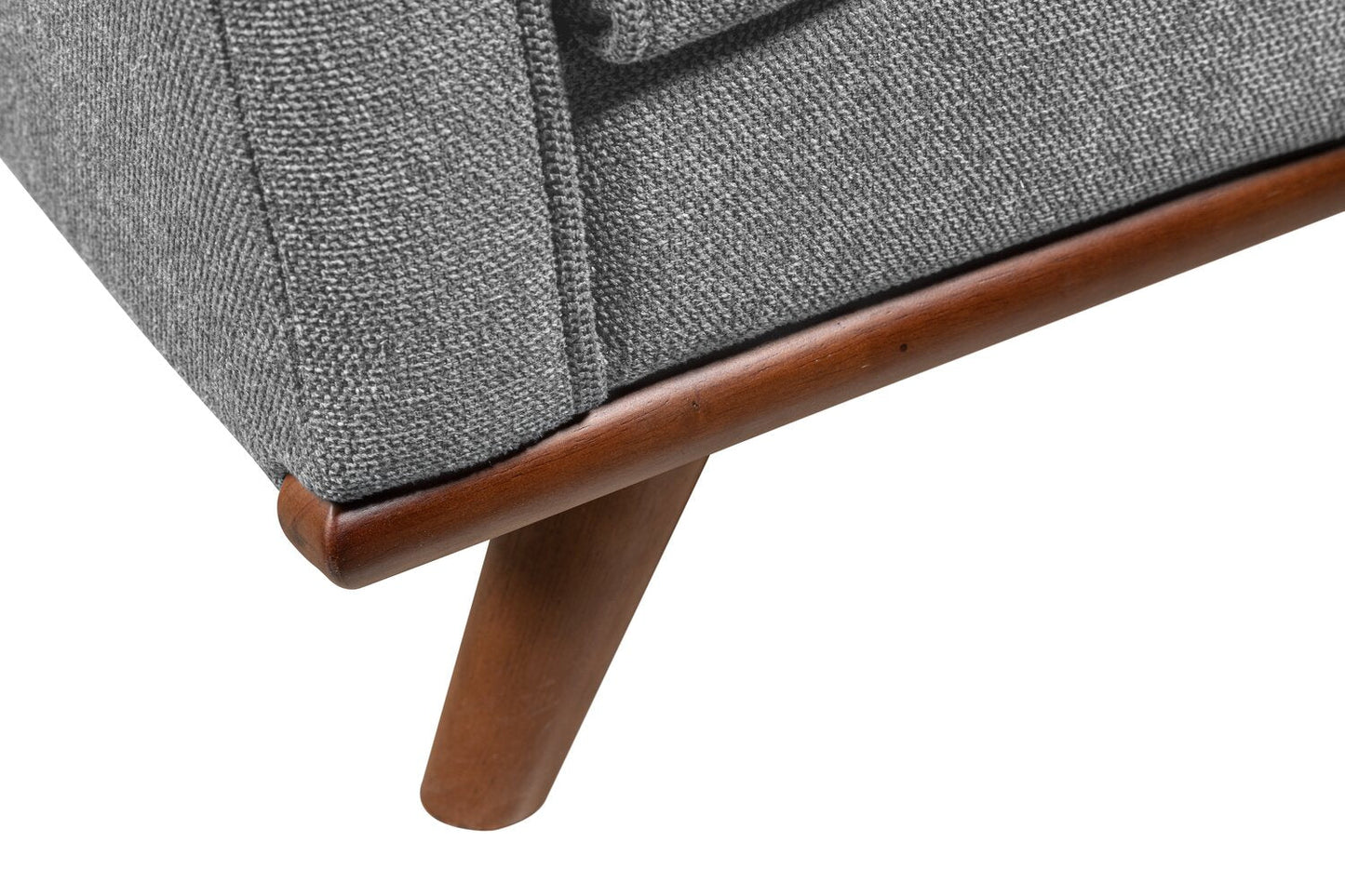 Kort & Co. Kassia 90.6" Linen-Look Fabric Sofa with Wood Base and Legs - Grey | Sofa Kassia de Kort & Co. de 90,6 po en tissu d’apparence lin avec base et pattes en bois - gris