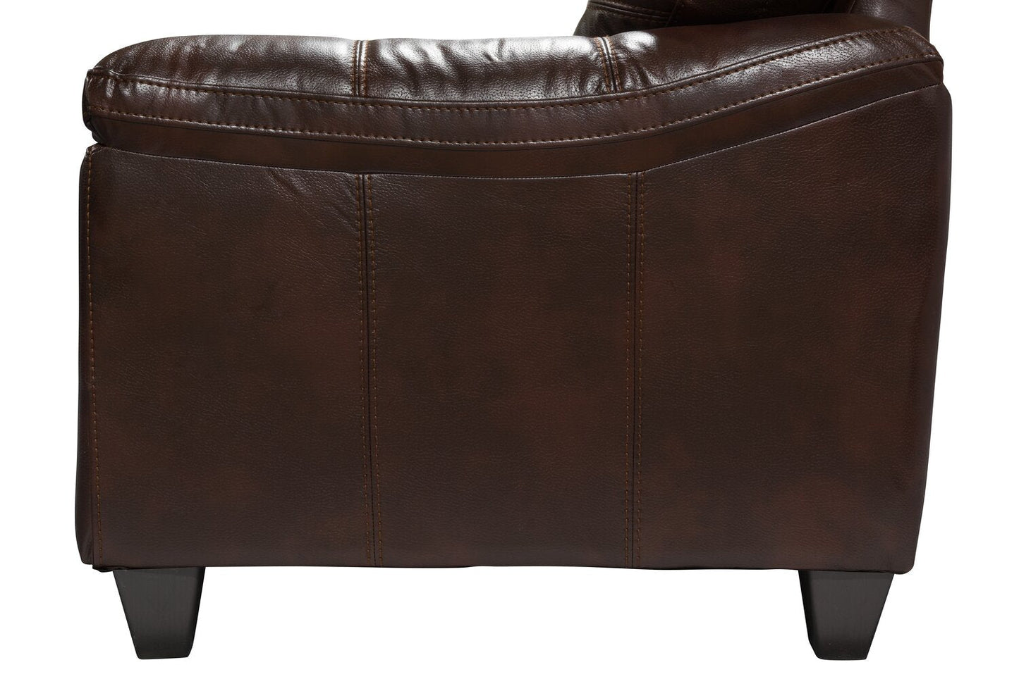 Made in Canada Addison 86" Leather-Look Fabric Sofa with Removable Seat Cushion and Tufting - Brown | Sofa Addison de 86 po fabriqué au Canada en tissu d’apparence cuir avec coussin de siège amovible et capitonnage - brun