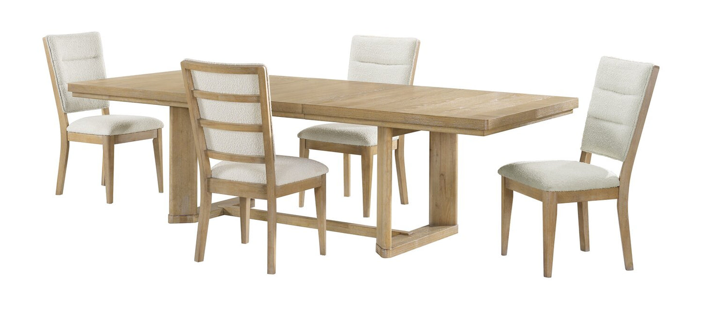 Aspen Dining Table with 80-104" Extension, Trestle Base - Natural | Table de salle à manger Aspen de 80 po à 104 po à rallonge et base à tréteaux - naturelle