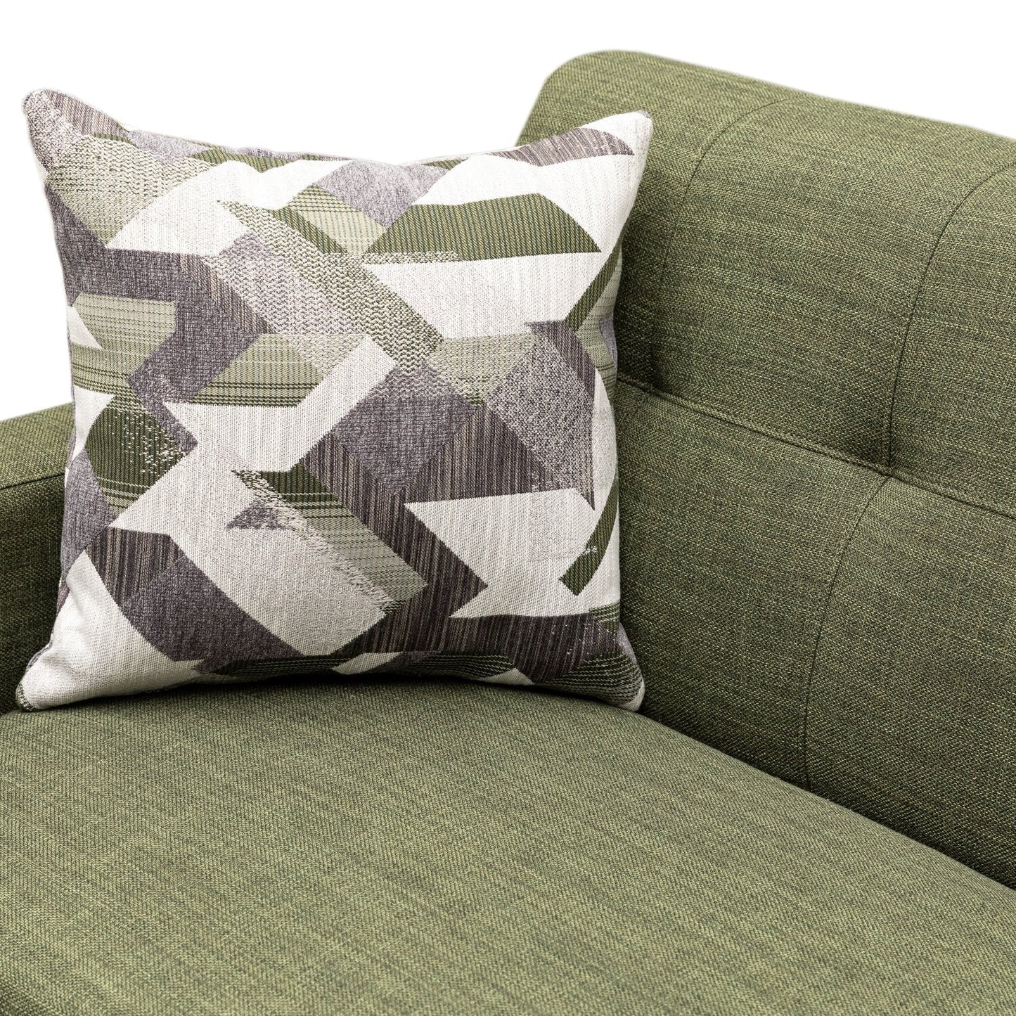 Kort & Co. Freeman 80” Linen-Look Fabric Condo Size Sofa with Wood Legs - Avocado Green | Sofa Freeman de Kort & Co. de 80 po de format condo en tissu d’apparence lin avec base et pattes en bois - vert avocat