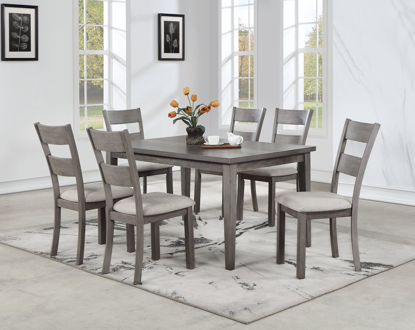 Krew Dining Table, Melamine, 60"W - Grey | Table de salle à manger Krew de 60 po (L) en mélamine - grise