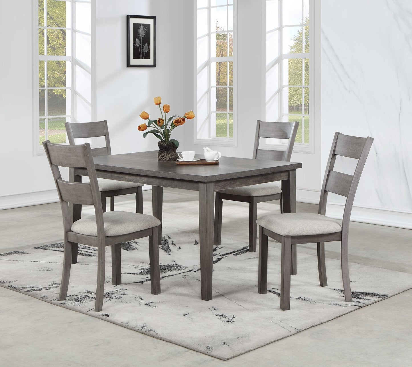 Krew Dining Table, Melamine, 60"W - Grey | Table de salle à manger Krew de 60 po (L) en mélamine - grise
