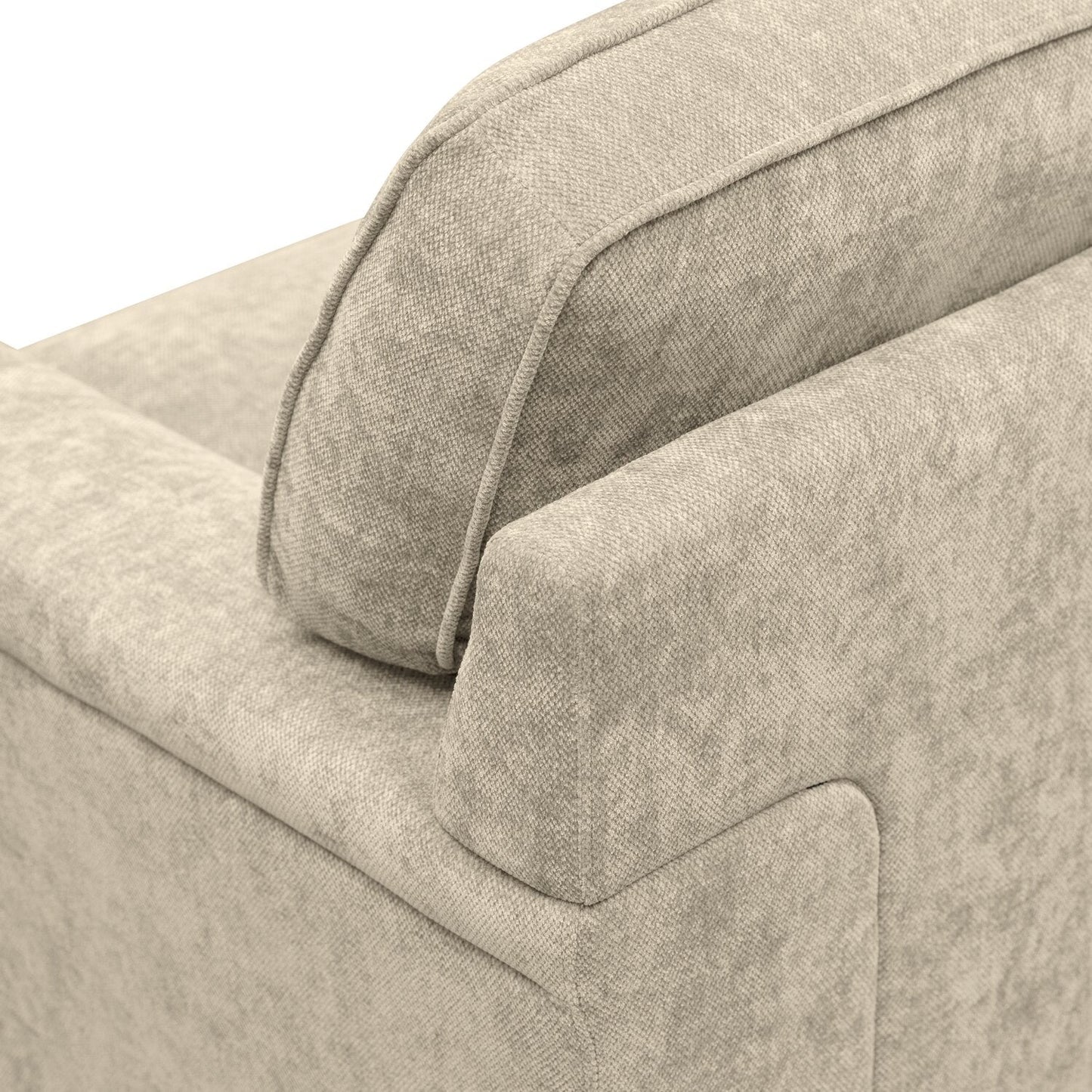Lyric 88.1" Chenille Fabric Sofa with Reversible Seat Cushions, Accent Pillows and Wood Legs - Taupe | Sofa Lyric de 88,1 po en tissu de chenille avec coussins de siège réversibles, coussins décoratifs et pattes en bois - taupe