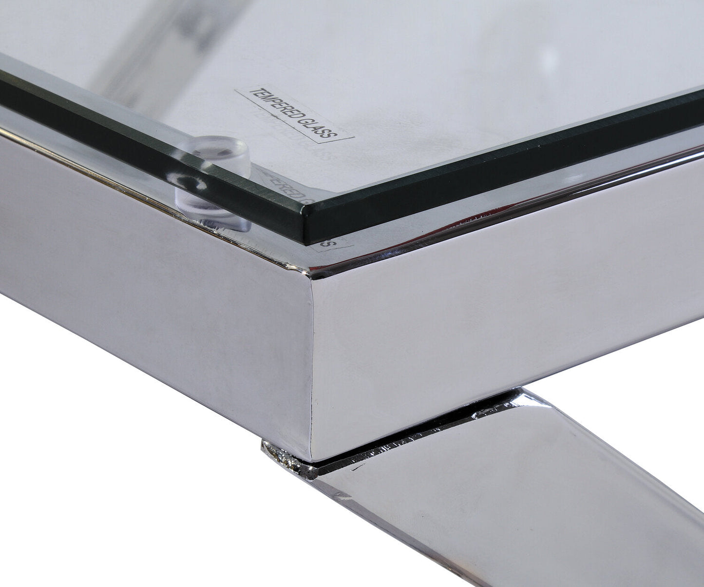 Nixon 47.25" Modern Glass Top Coffee Table - Chrome with Metal Base|Table à café moderne Nixon de 47,25 po avec dessus en verre - chromée avec base en métal