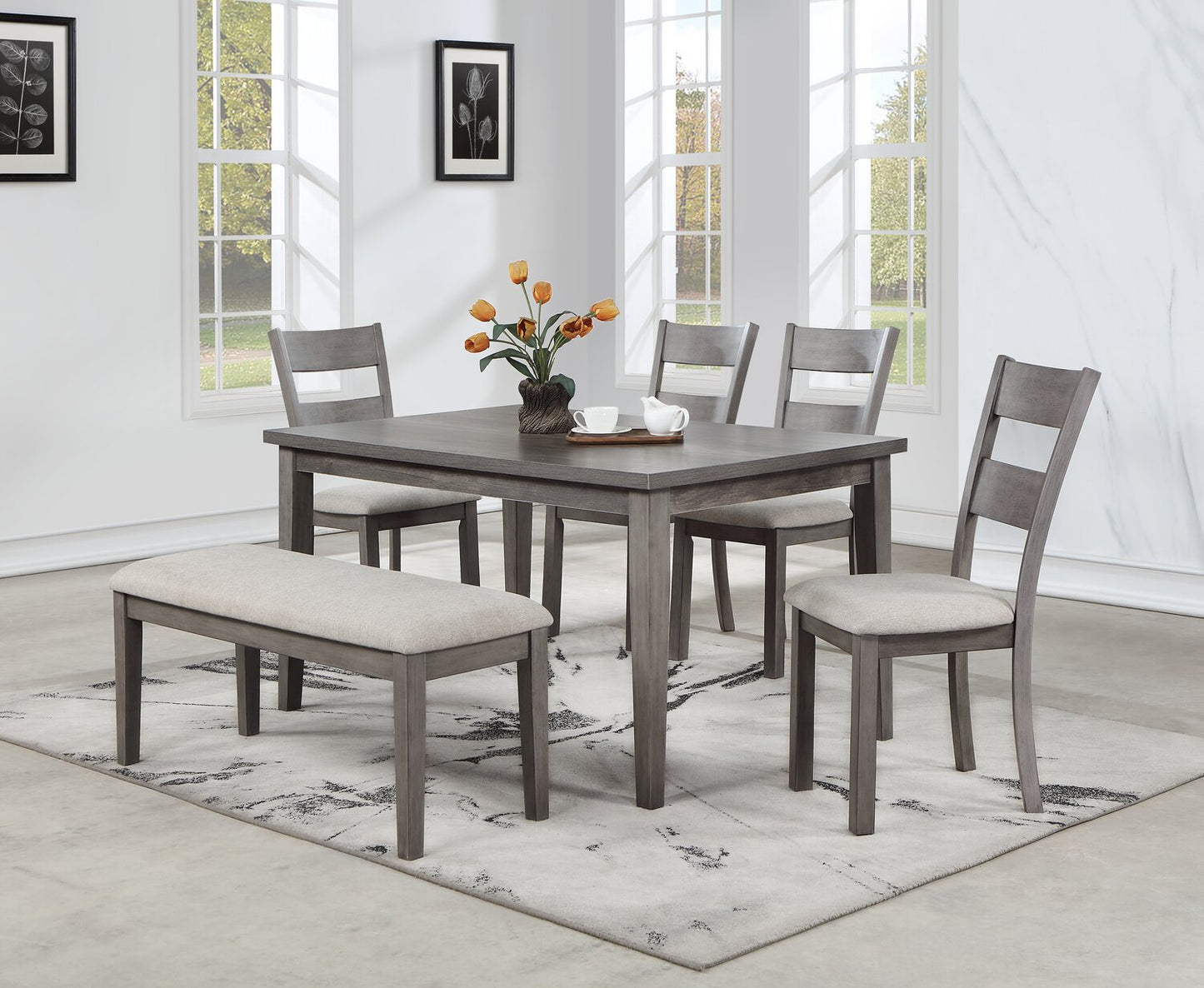 Krew Dining Table, Melamine, 60"W - Grey | Table de salle à manger Krew de 60 po (L) en mélamine - grise