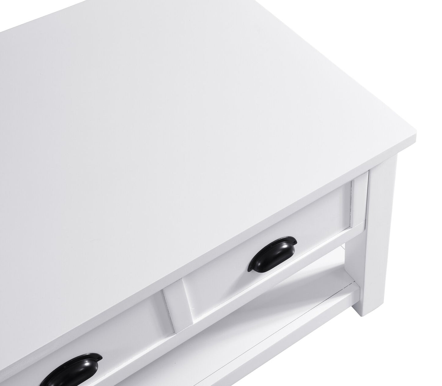 Centennial 48" Modern Lift Top Coffee Table with Storage, Shelf & Casters - White | Table à café moderne Centennial de 48 po avec dessus relevable, rangement, tablette et roulettes - blanche