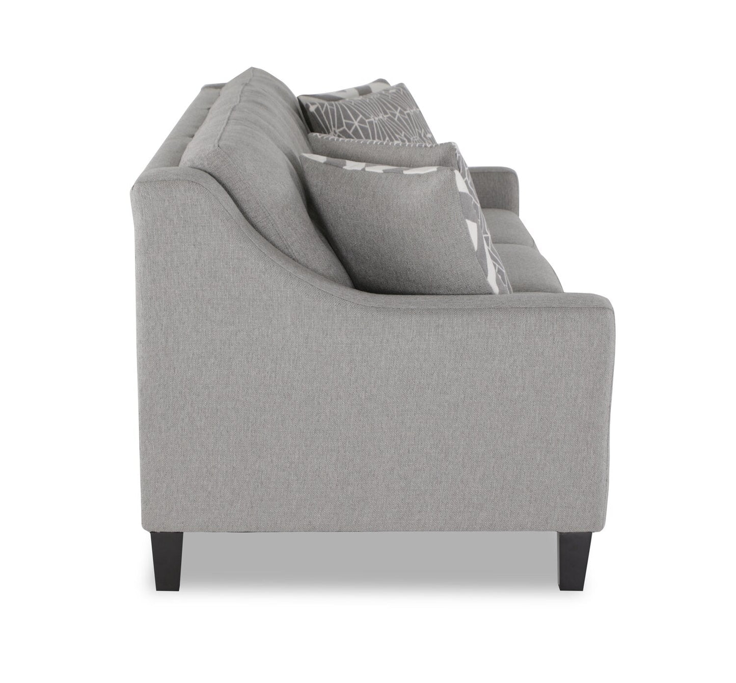 Made in Canada Cindy Crawford Home Kylie 78" Linen-Look Sofa with Wood Legs - Zeus Grey | Sofa Kylie de Cindy Crawford Home de 78 po fabriqué au Canada en tissu d’apparence lin avec pattes en bois - gris Zeus