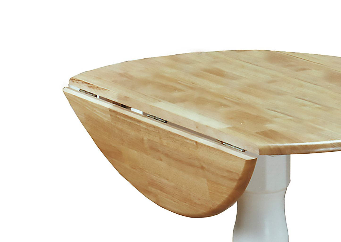 Andi Drop-Leaf Dining Table, Wood, Pedestal Base, 40"W - Two-Tone White & Natural | Table de salle à manger Andi de 40 po (L) à abattant, en bois et avec base piédestal - deux teintes, blanc et naturel