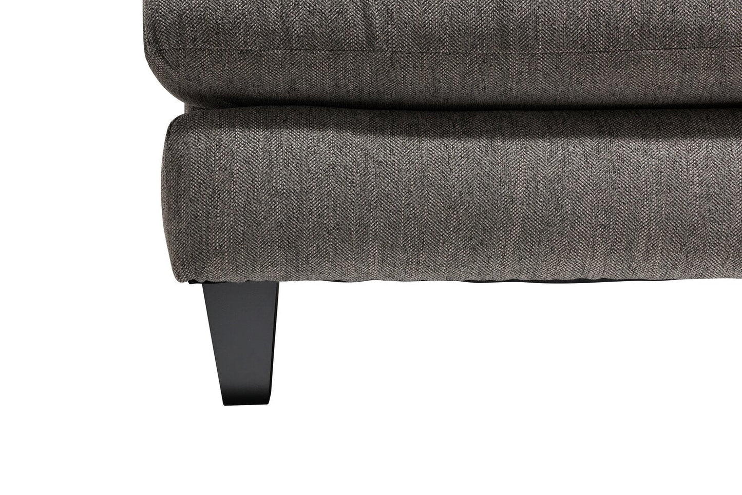 Made in Canada Nofia 80" Chenille Fabric Sofa with Two Accent Pillows and Wood Legs - Charcoal Grey | Sofa Nofia de 80 po fabriqué au Canada en tissu de chenille avec 2 coussins décoratifs et pattes en bois - gris anthracite