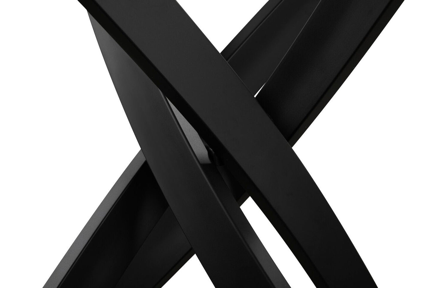 Zoe Dining Table with Glass Top, Metal Geometric Base, 47"W Round - Black | Table de salle à manger ronde Zoe de 47 po (L) avec dessus en verre et base géométrique en métal - noire