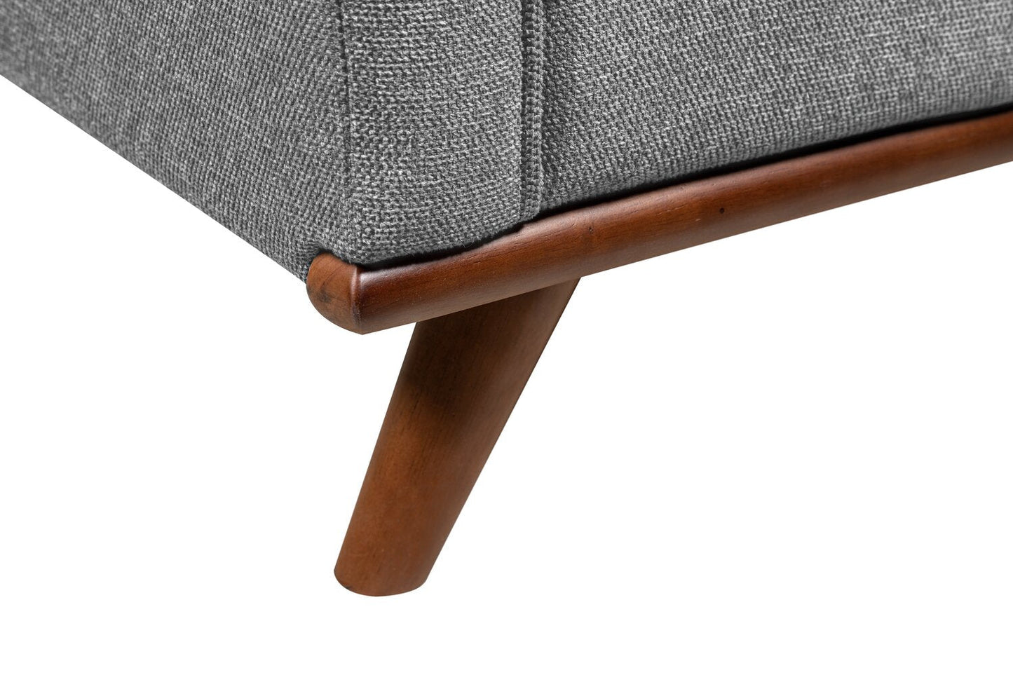Kort & Co. Kassia 90.6" Linen-Look Fabric Sofa with Wood Base and Legs - Grey | Sofa Kassia de Kort & Co. de 90,6 po en tissu d’apparence lin avec base et pattes en bois - gris