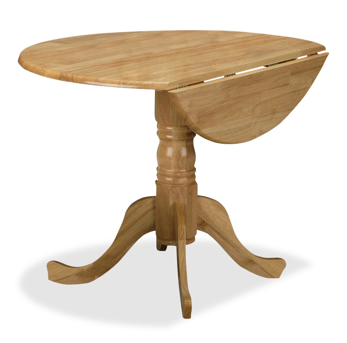 Andi Drop-Leaf Dining Table, Wood, Pedestal Base, 40"W - Natural | Table de salle à manger Andi de 40 po (L) à abattant, en bois et avec base piédestal - naturelle