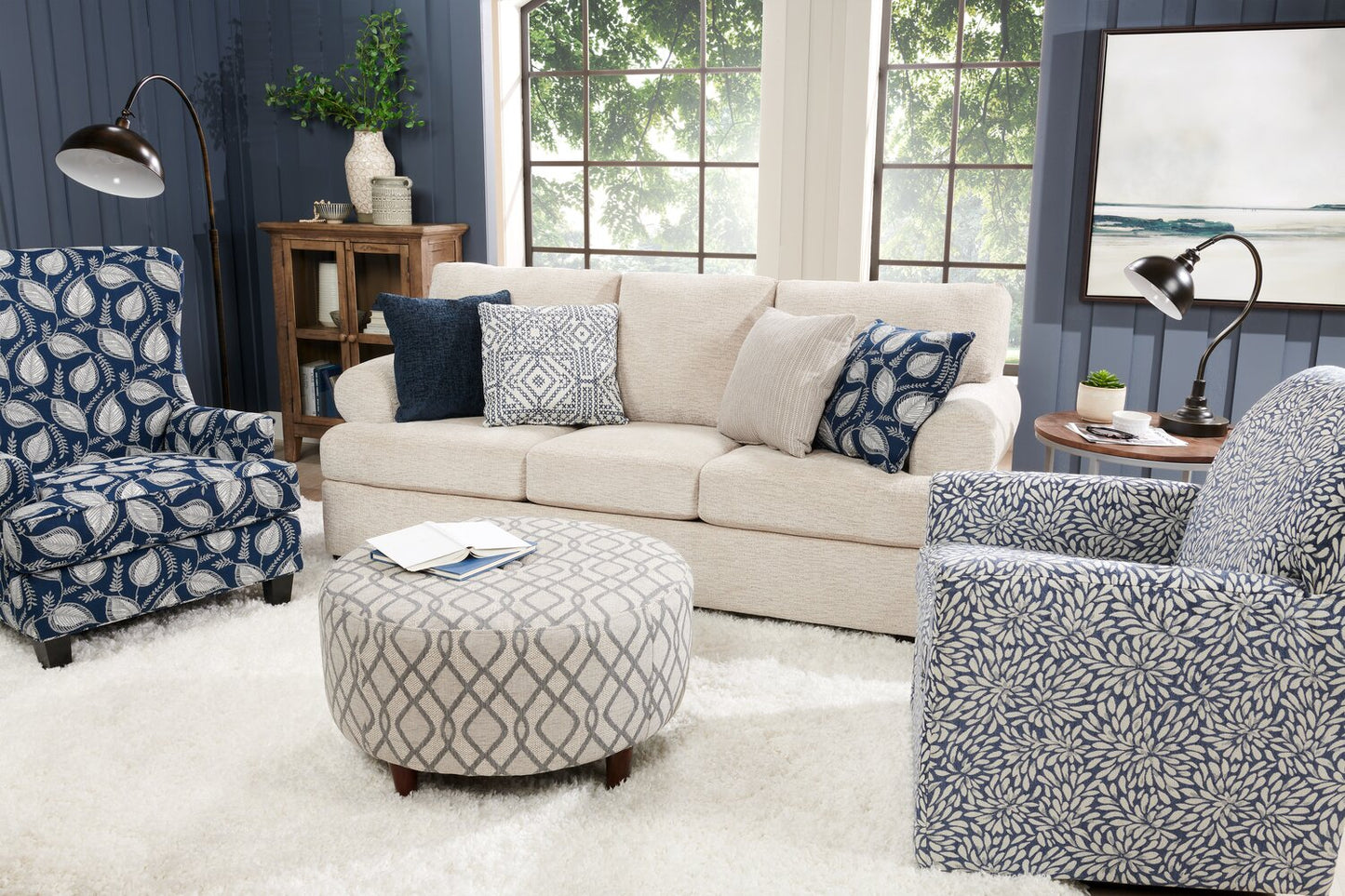 Made in Canada Customizable Sofa Lab Roll 86" Chenille Fabric Sofa with Rolled Arms - Luxury Sand Beige | Sofa Roll de Sofa Lab de 86 po fabriqué au Canada en tissu de chenille avec accoudoirs enroulés - beige Luxury Sand | RO103093
