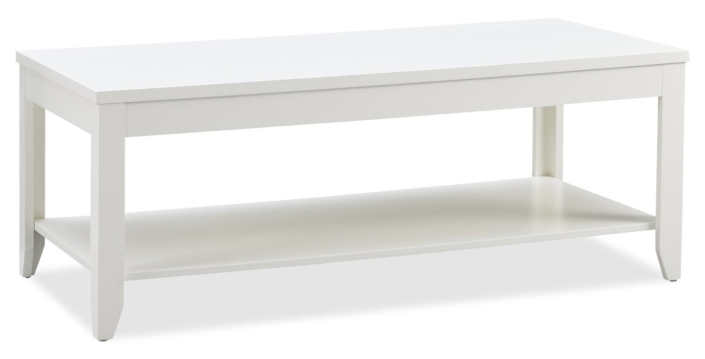 Aspen 47.3" Traditional 3-Pack Coffee + 2 End Tables - White | Ensemble 3 tables traditionnelles Aspen de 47,3 po (table à café et 2 tables de bout) - blanc