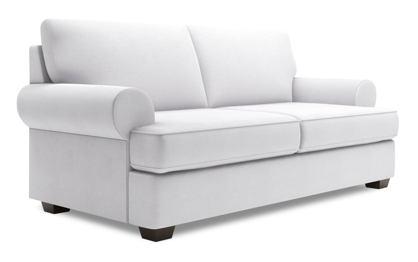 Made in Canada Customizable Sofa Lab Roll 76" Linen-Look Fabric Condo Size Sofa with Rolled Arms - Pax Ice White | Sofa Roll de Sofa Lab de 76 po de format condo fabriqué au Canada en tissu d’apparence lin - blanc Pax Ice | RO093449