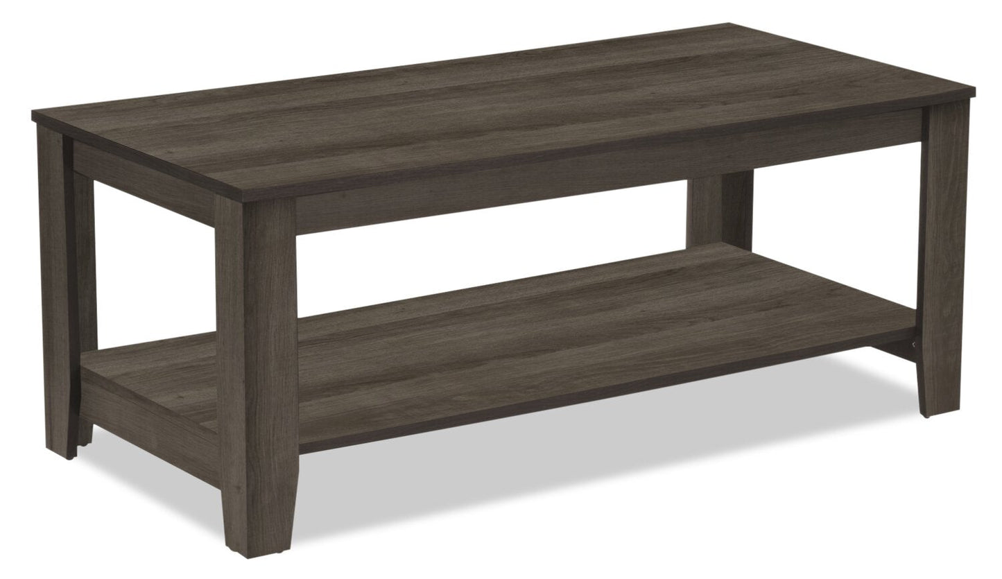 Lincoln 42" Traditional 3-Pack Coffee + 2 End Tables with Shelf - Black Brown |Ensemble 3 tables traditionnelles Lincoln de 42 po (table à café et 2 tables de bout) avec tablette - brun-noir