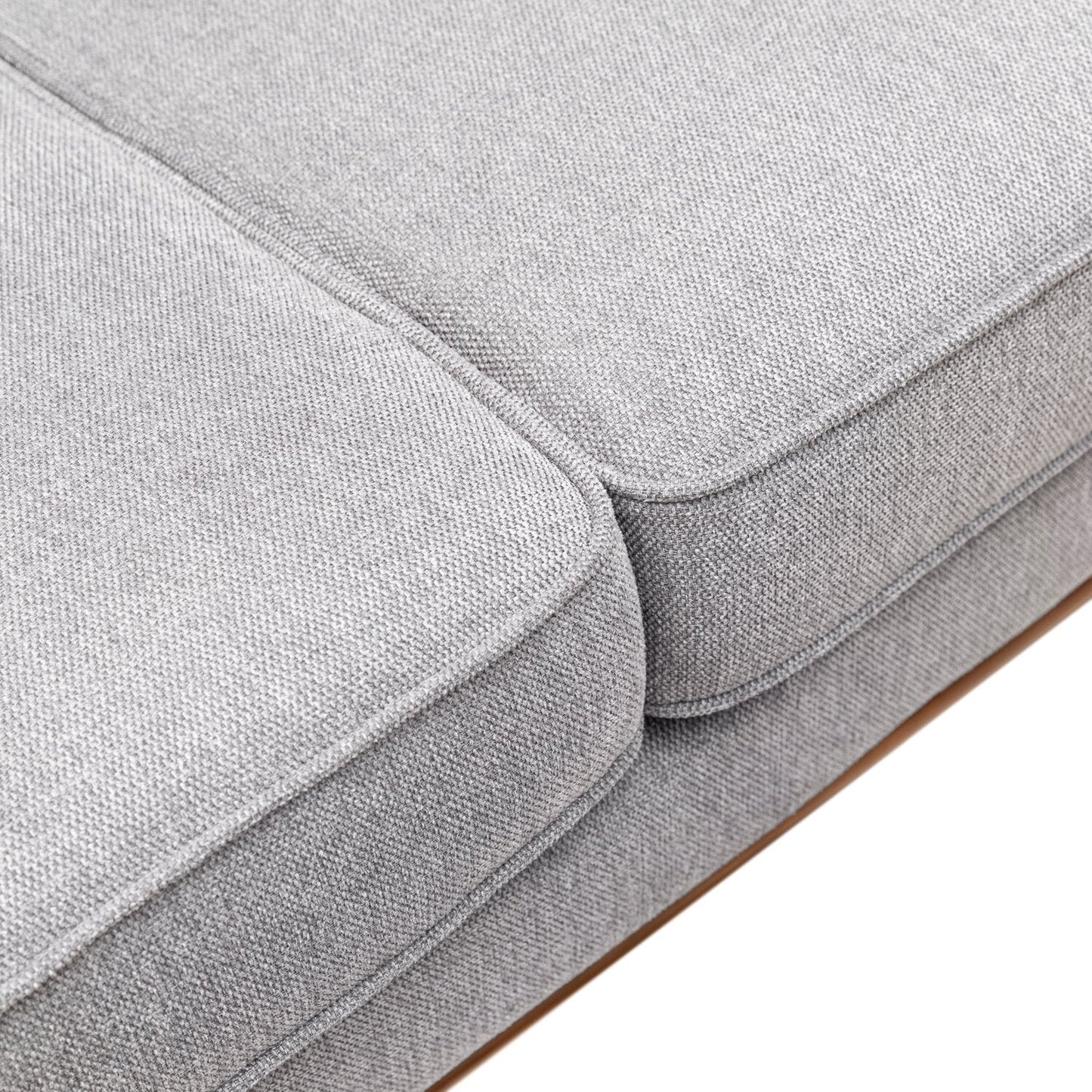 Kort & Co. Kassia 80" Linen-Look Fabric Condo Size Sofa with Wood Base and Legs - Grey | Sofa Kassia de Kort & Co. de 80 po de format condo en tissu d’apparence lin avec base et pattes en bois - gris