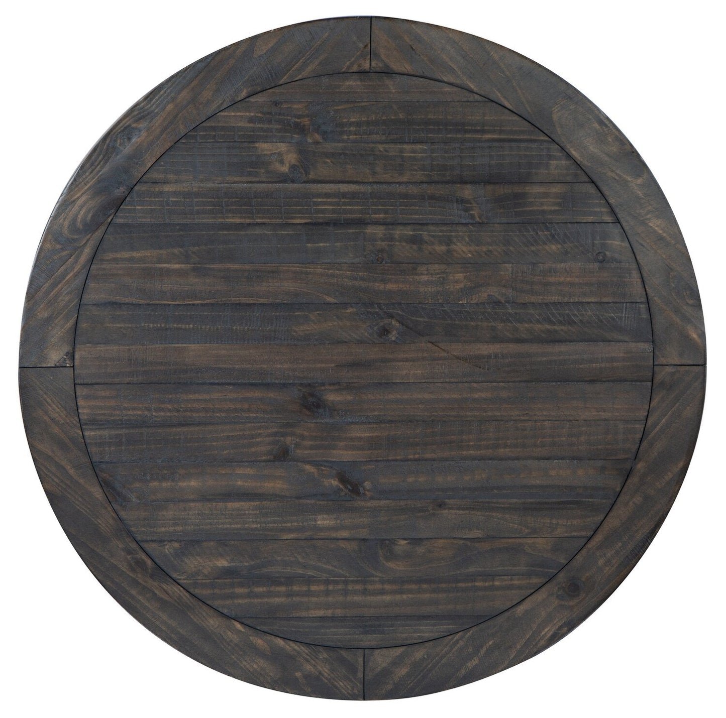 Axl 40" Traditional Round Coffee Table with Shelf - Dark Grey-Brown Wood|Table à café ronde traditionnelle Axl de 40 po avec tablette - bois gris-brun foncé