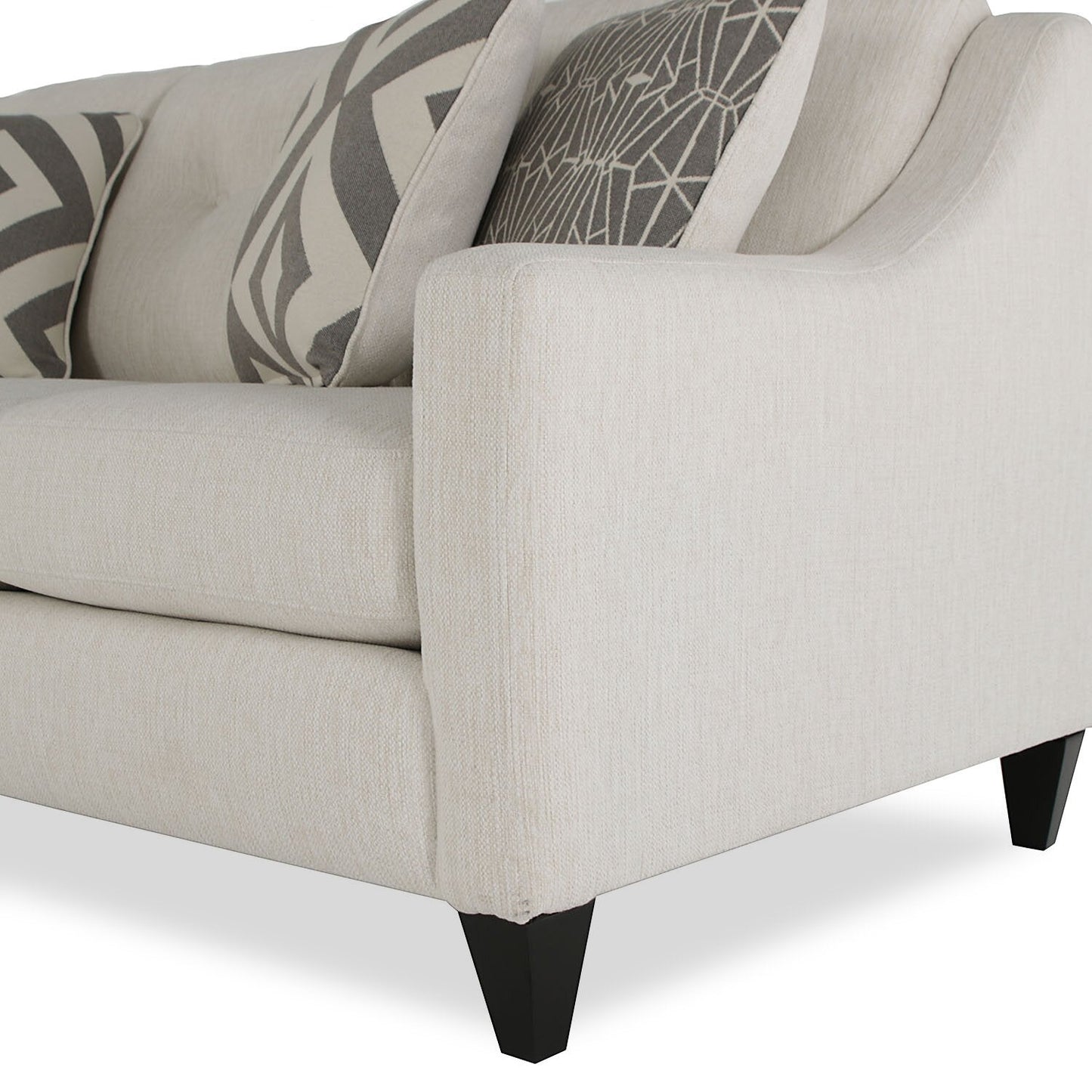 Made in Canada Cindy Crawford Home Kylie 78" Linen-Look Sofa with Wood Legs - Zeus Pearl | Sofa Kylie de Cindy Crawford Home de 78 po fabriqué au Canada en tissu d’apparence lin avec pattes en bois - perle Zeus