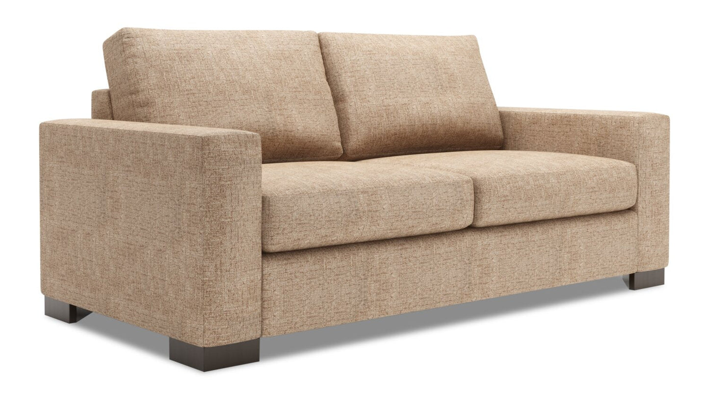 Made in Canada Customizable Sofa Lab Track 75" Chenille Fabric Condo Size Sofa with Track Arms - Luxury Taupe | Sofa Track de Sofa Lab de 75 po de format condo fabriqué au Canada en tissu de chenille - taupe Luxury Taupe | TR092893