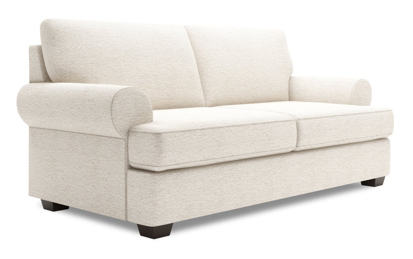 Made in Canada Customizable Sofa Lab Roll 76" Chenille Fabric Condo Size Sofa with Rolled Arms - Luxury Sand Beige | Sofa Roll de Sofa Lab de 76 po de format condo fabriqué au Canada en tissu de chenille - beige Luxury Sand | RO093093