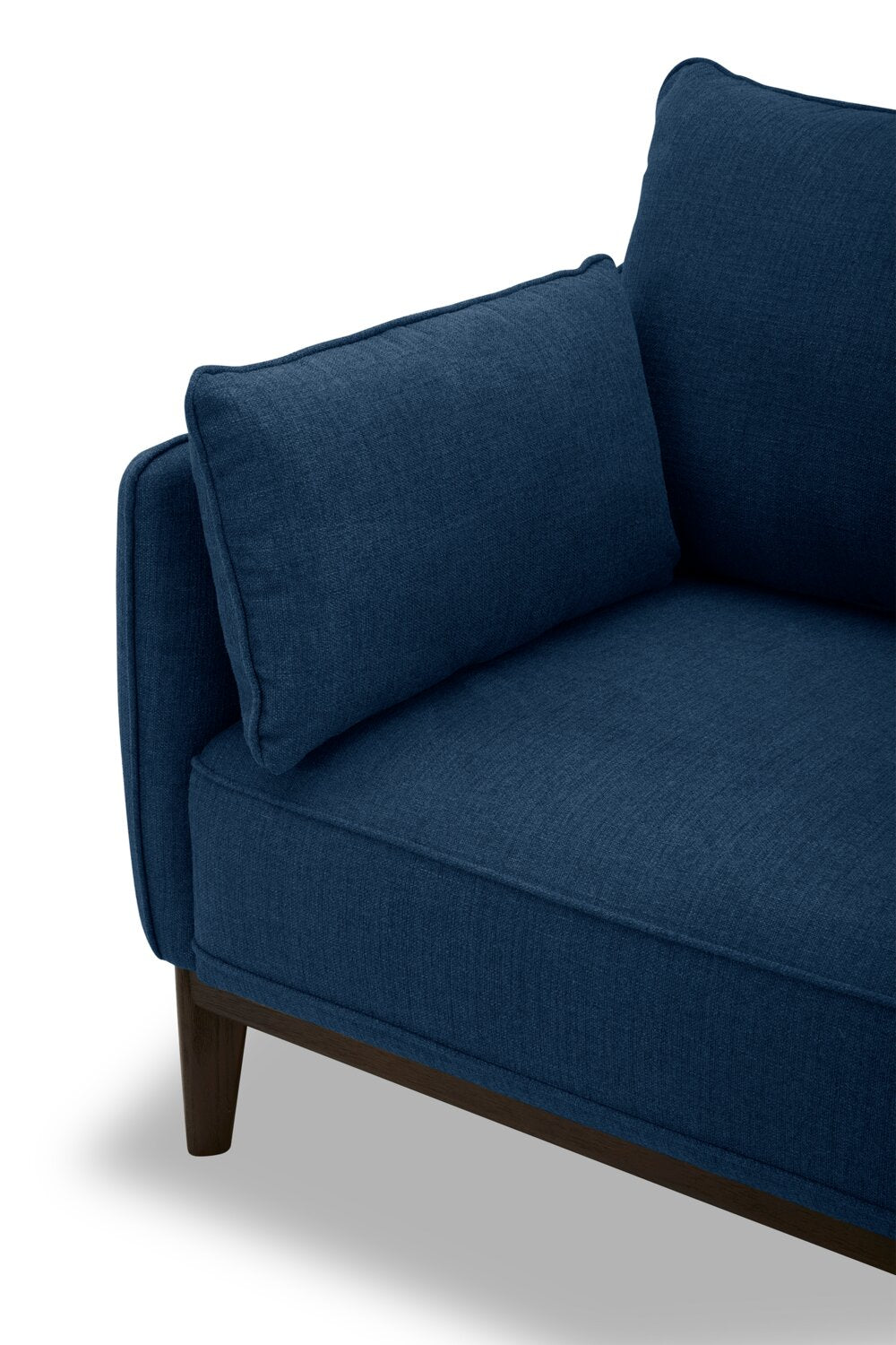 Cindy Crawford Home Gena 78.7" Linen-Look Fabric Condo Size Sofa with Removable Back Cushions - Midnight Blue | Sofa Gena de Cindy Crawford Home de 78,7 po de format condo en tissu d’apparence lin avec coussins de dossier amovibles - bleu minuit