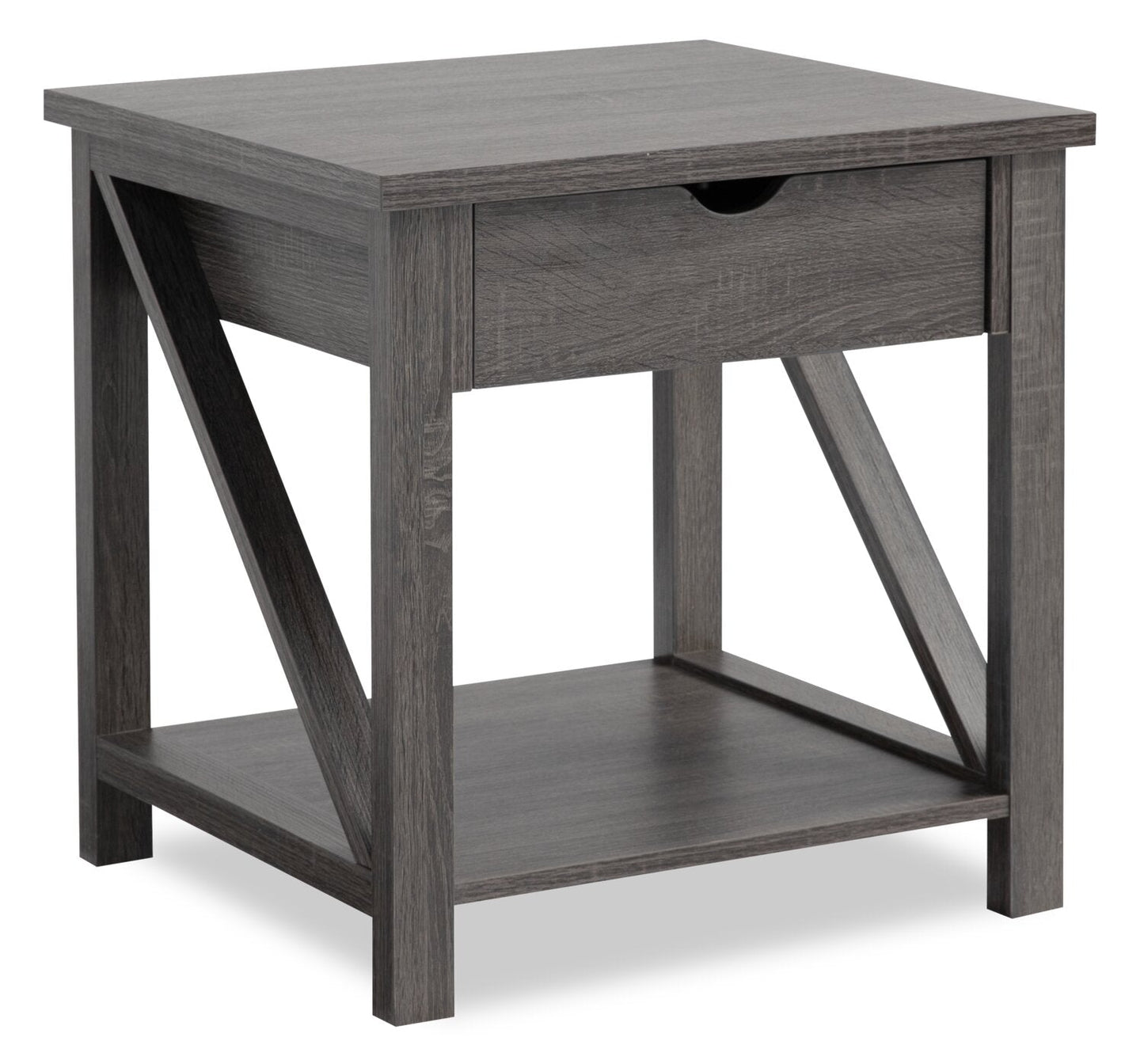 Jake 47.25" Rustic 2-Pack Coffee + End Table with Storage and Shelf - Distressed Grey |2 tables à café rustiques Jake de 47,25 po avec rangement et tablette - gris vieilli