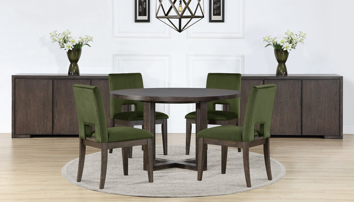 Zelda Dining Table with Pedestal Base, 52"W Round - Espresso Brown | Table de salle à manger ronde Zelda de 52 po (L) avec base piédestal - brun espresso