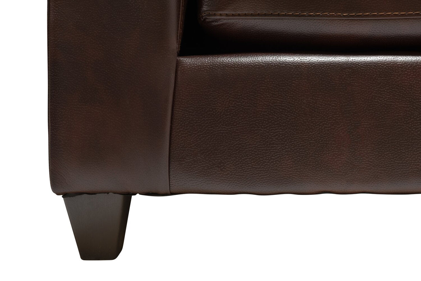 Made in Canada Addison 86" Leather-Look Fabric Sofa with Removable Seat Cushion and Tufting - Brown | Sofa Addison de 86 po fabriqué au Canada en tissu d’apparence cuir avec coussin de siège amovible et capitonnage - brun