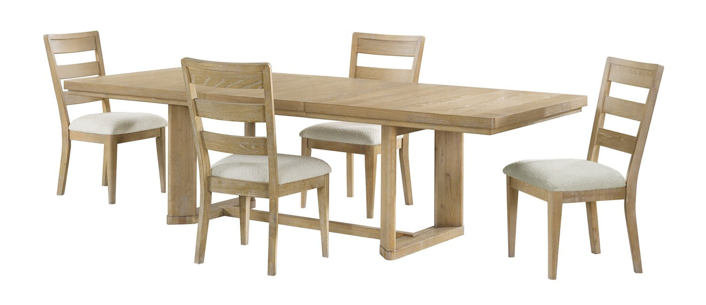 Aspen Dining Table with 80-104" Extension, Trestle Base - Natural | Table de salle à manger Aspen de 80 po à 104 po à rallonge et base à tréteaux - naturelle