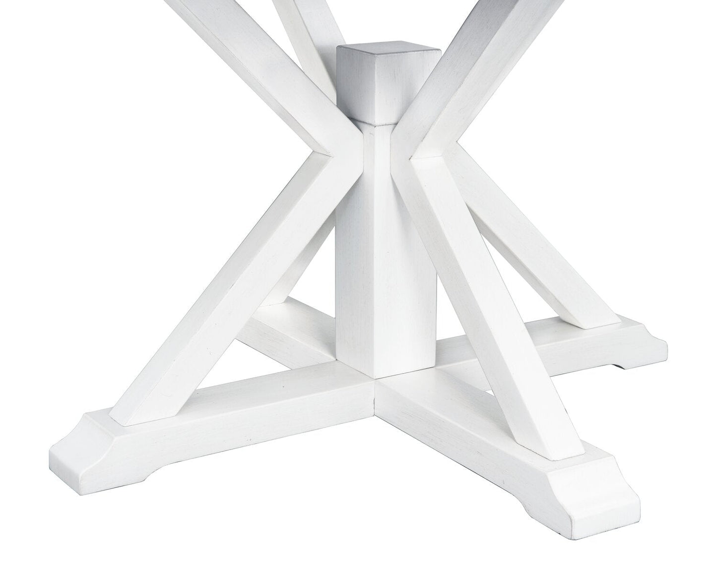 Brook Dining Table with 42-54"W Extension, Round - White/Brown | Table de salle à manger ronde Brook de 42 po à 54 po (L) avec rallonge - blanche et brune