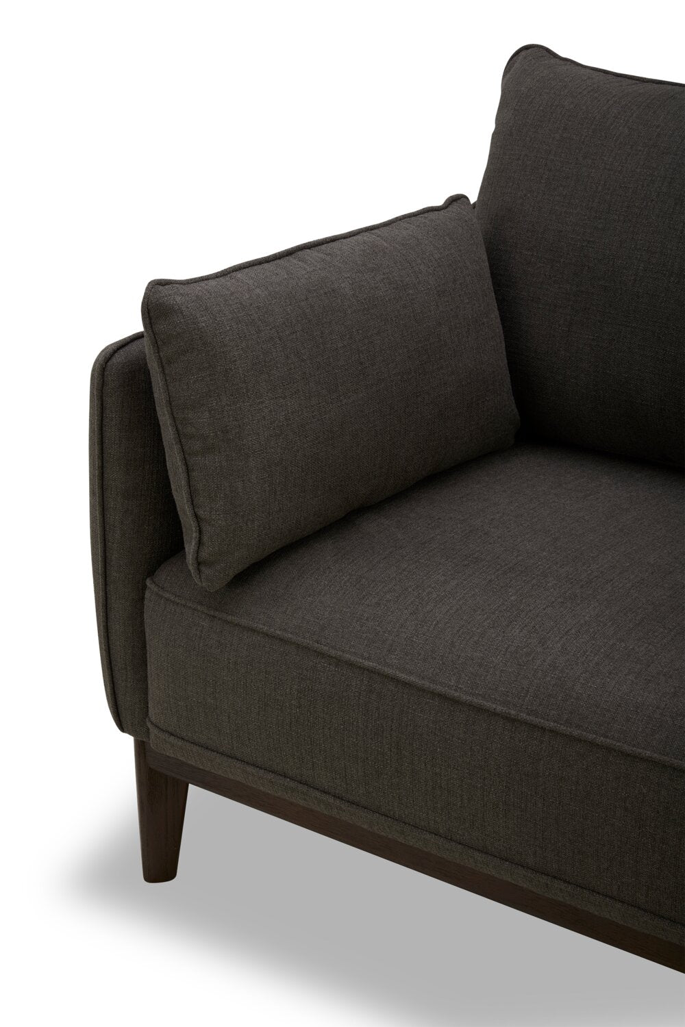 Cindy Crawford Home Gena 78.7" Linen-Look Fabric Condo Size Sofa with Removable Back Cushions - Charcoal Grey | Sofa Gena de Cindy Crawford Home de 78,7 po de format condo en tissu d’apparence lin avec coussins de dossier amovibles - gris anthracite