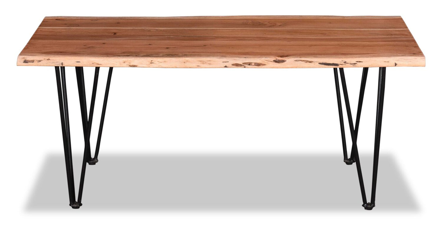 Kaleb 45" Rustic Coffee Table - Brown and Black with Metal Legs|Table à café rustique Kaleb de 45 po - brune et noire avec pattes en métal