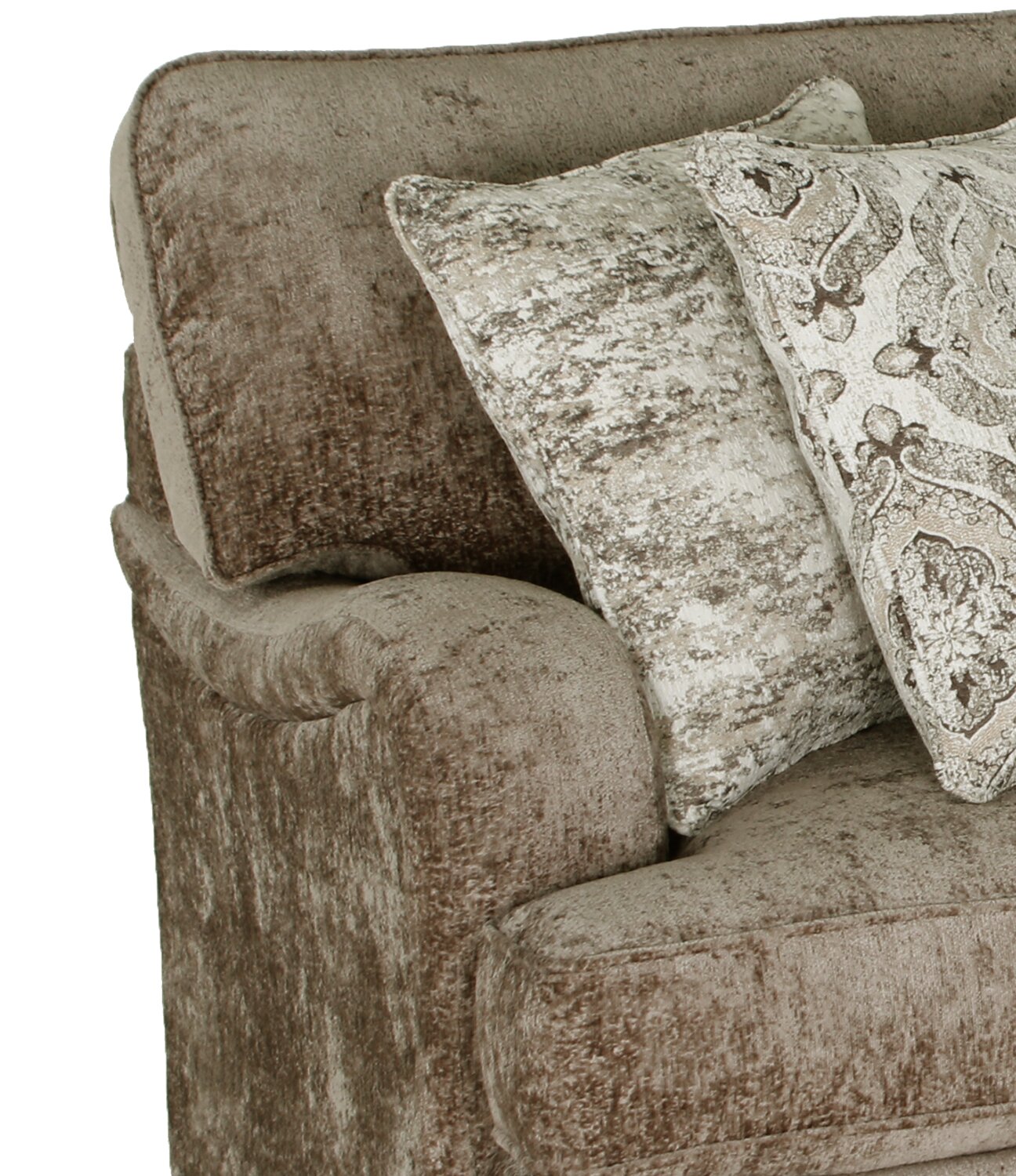 Made in Canada Bellmont 89" Chenille Fabric Sofa with Reversible Cushions and Wood Legs - Toffee Brown | Sofa Bellmont de 89 po fabriqué au Canada en tissu de chenille avec coussins réversibles et pattes en bois - brun caramel
