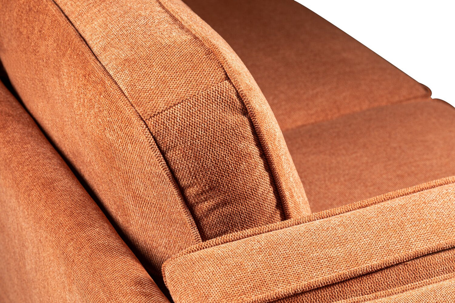 Kort & Co. Kassia 90.6" Linen-Look Fabric Sofa with Wood Base and Legs - Orange | Sofa Kassia de Kort & Co. de 90,6 po en tissu d’apparence lin avec base et pattes en bois - orange