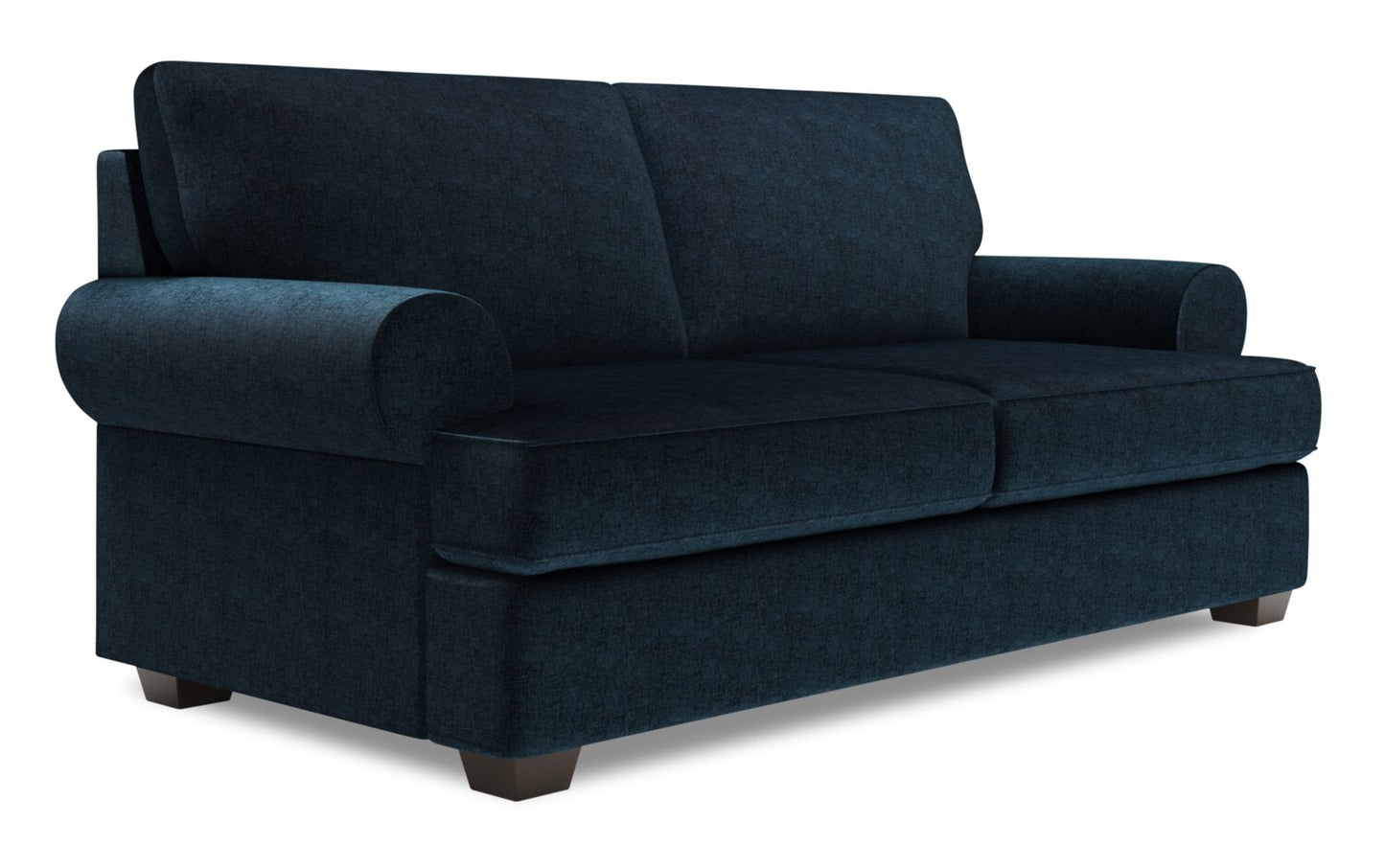 Made in Canada Customizable Sofa Lab Roll 76" Chenille Fabric Condo Size Sofa with Rolled Arms - Luxury Indigo Blue | Sofa Roll de Sofa Lab de 76 po de format condo fabriqué au Canada en tissu de chenille - bleu Luxury Indigo | RO093193