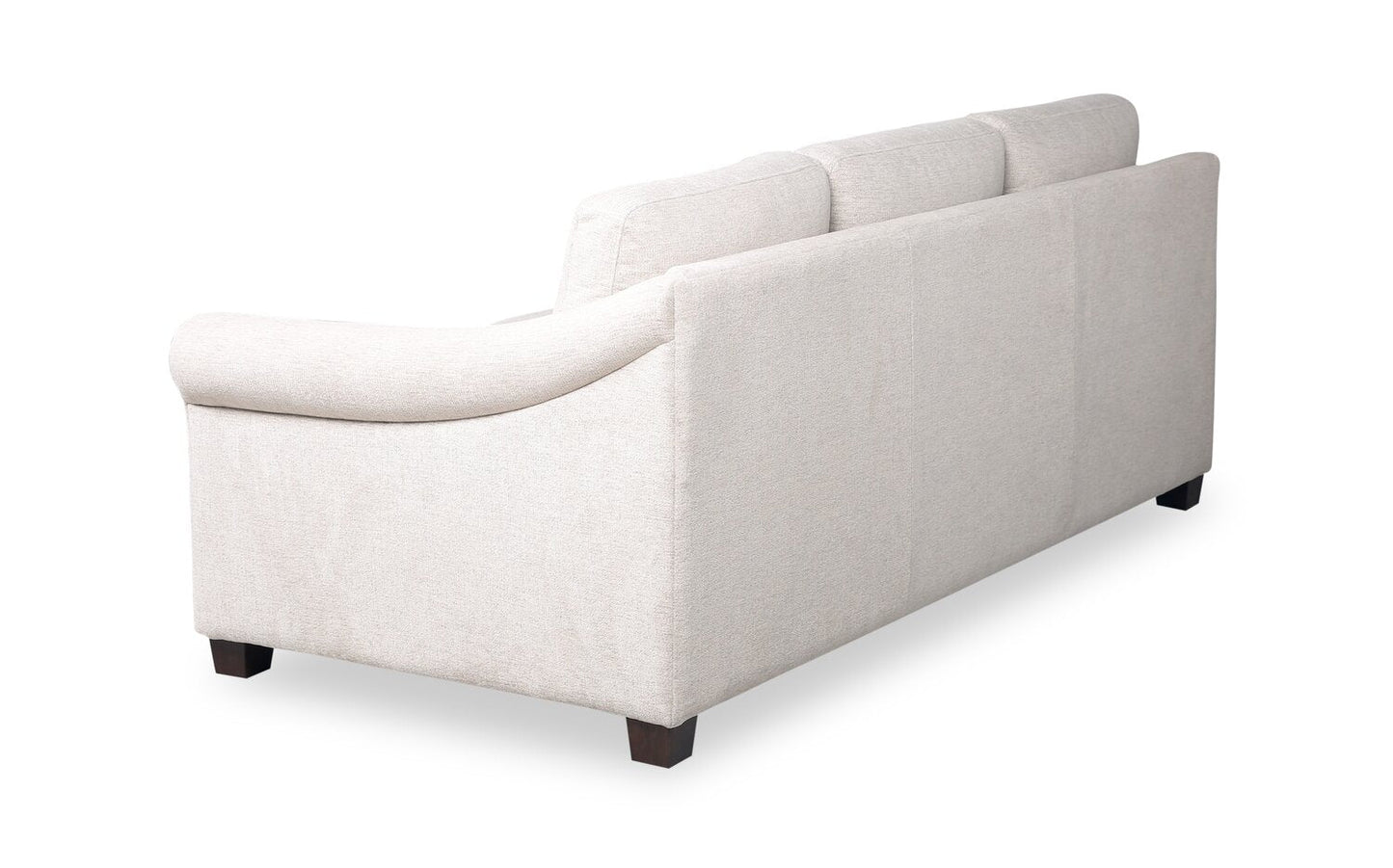 Mallie 84" Chenille Fabric Sofa with Rolled Arms and Wood Legs - Shell White | Sofa Mallie de 84 po en tissu de chenille avec accoudoirs enroulés et pattes en bois - blanc coquillage