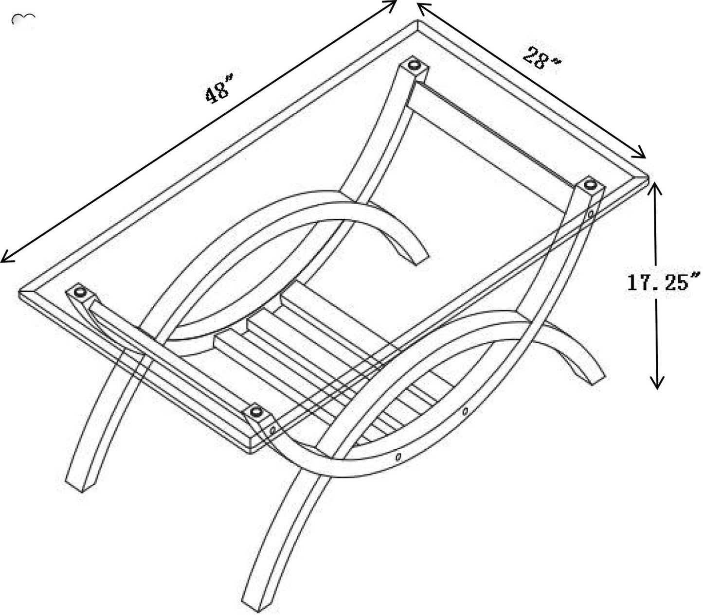 Ricci 48" Modern Glass Top Coffee Table - Glass with Espresso Finished Legs|Table à café moderne Ricci de 48 po avec dessus en verre - verre avec pattes au fini espresso