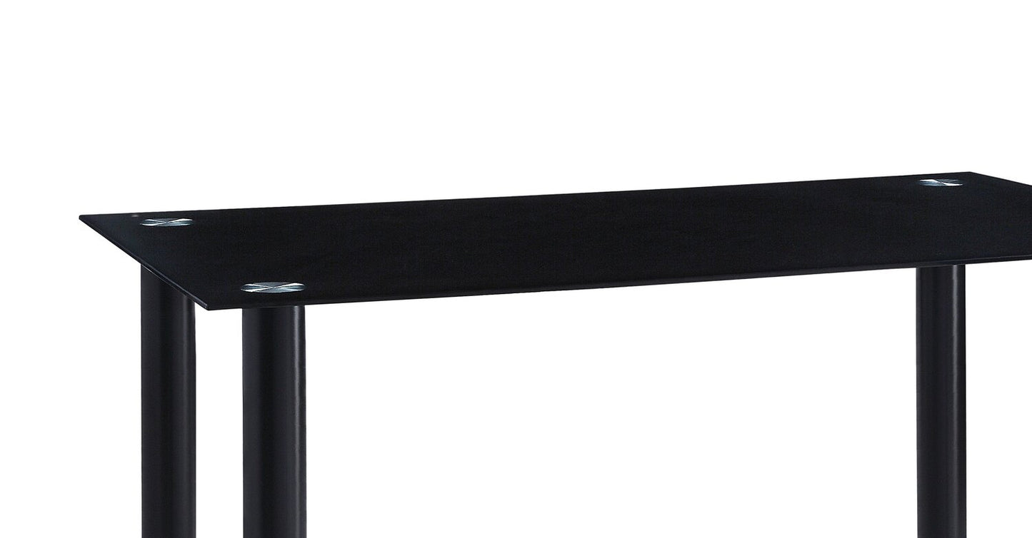 Onyx Dining Table with Glass Top, 55"W - Black | Table de salle à manger Onyx de 55 po (L) avec dessus en verre - noire