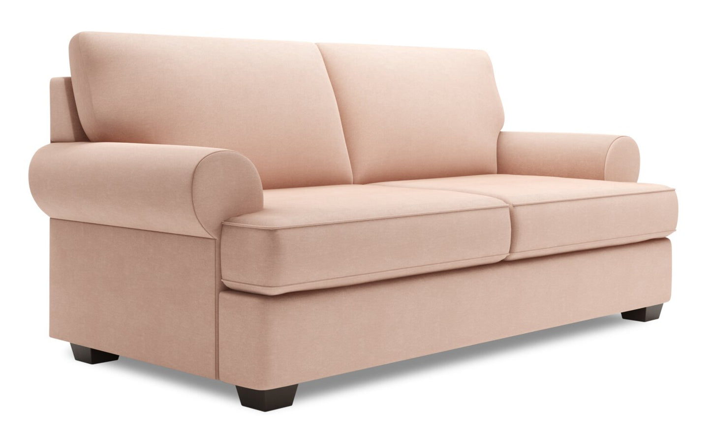 Made in Canada Customizable Sofa Lab Roll 76" Linen-Look Fabric Condo Size Sofa with Rolled Arms - Pax Rose Pink | Sofa Roll de Sofa Lab de 76 po de format condo fabriqué au Canada en tissu d’apparence lin - rose Pax Rose | RO093249