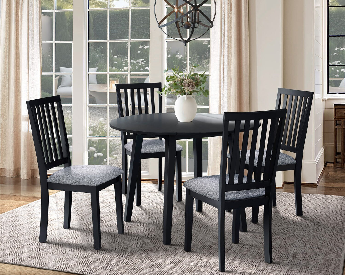 Bryn Drop-Leaf Dining Table, 42" Round - Black | Table de salle à manger ronde Bryn de 42 po avec abattant - noire